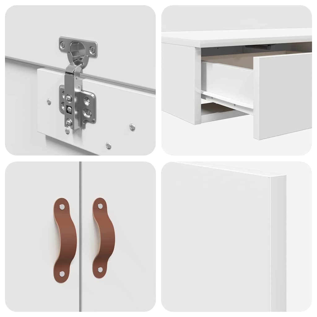 Lit coffre – Blanc bois d'ingénierie – 200 cm