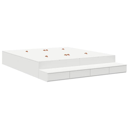 Lit coffre – Blanc bois d'ingénierie – 200 cm