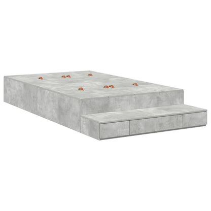 Lit coffre – Gris béton bois d'ingénierie – 120 cm