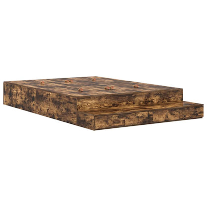 Lit coffre – Chêne fumé bois d'ingénierie – 140 cm