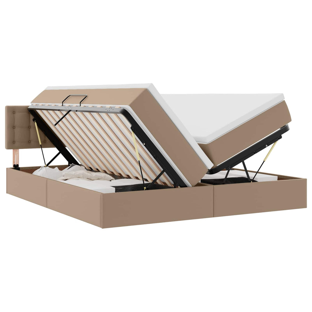 Lit coffre LED – Cappuccino – 180 x 200 cm