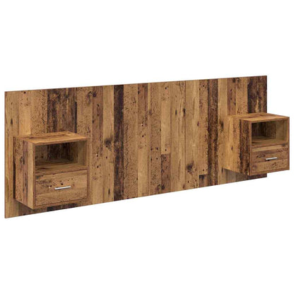 Tête de lit avec rangement – Bois ancien bois d'ingénierie
