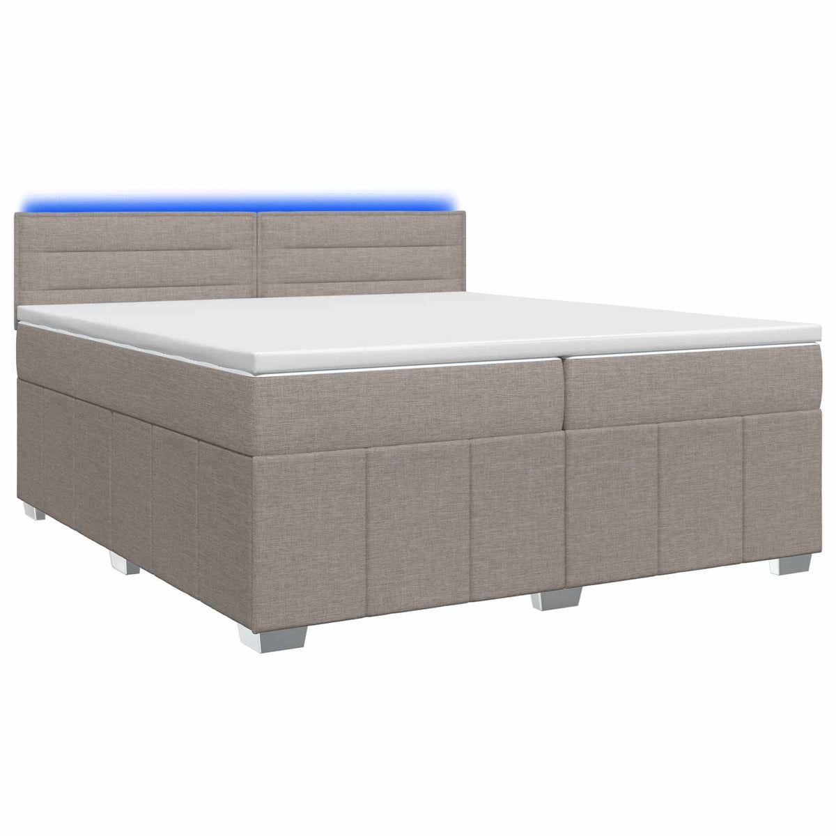 Lit boxspring avec matelas – Taupe tissu – 200 x 200 cm