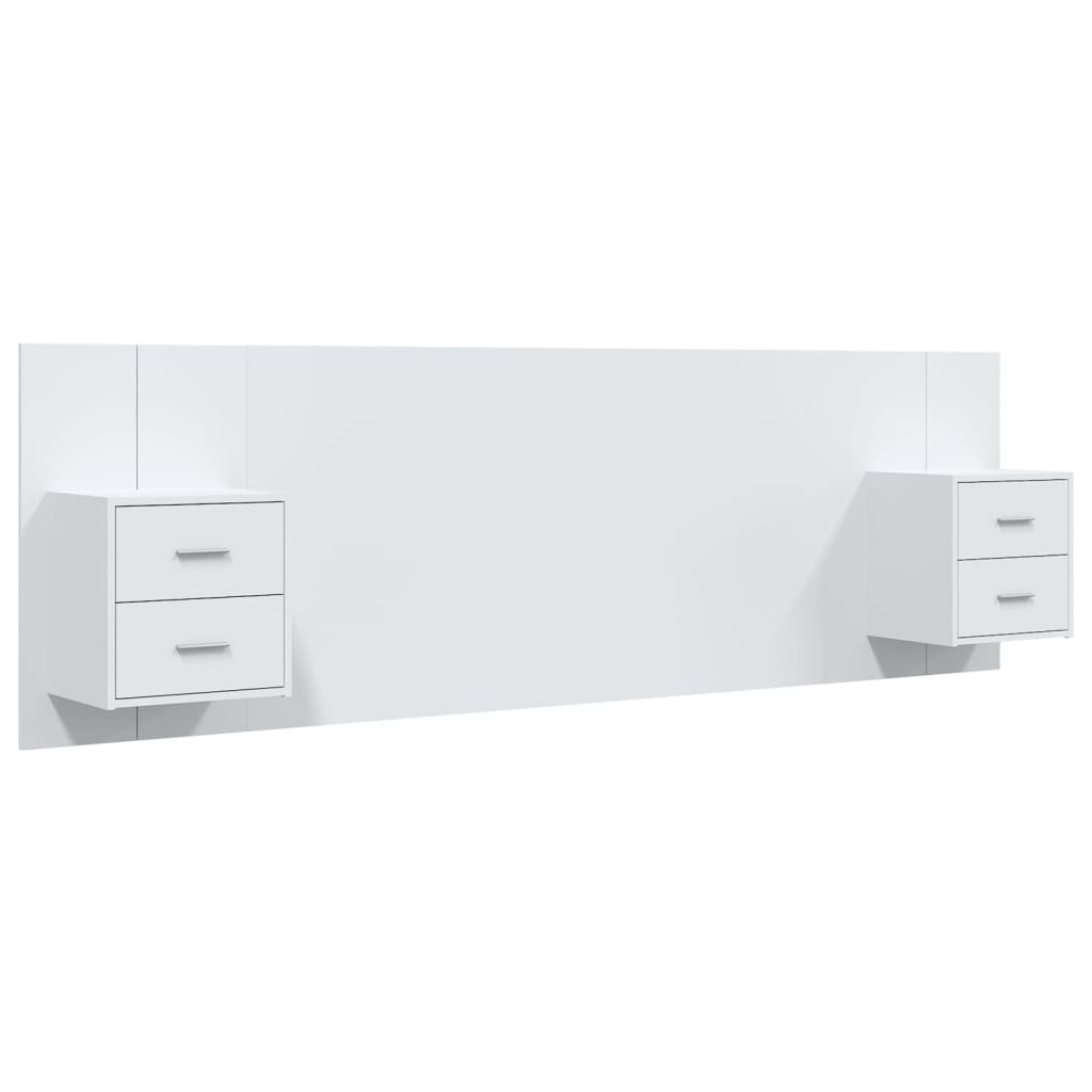 Tête de lit avec rangement – Blanc bois d'ingénierie