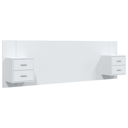 Tête de lit avec rangement – Blanc bois d'ingénierie