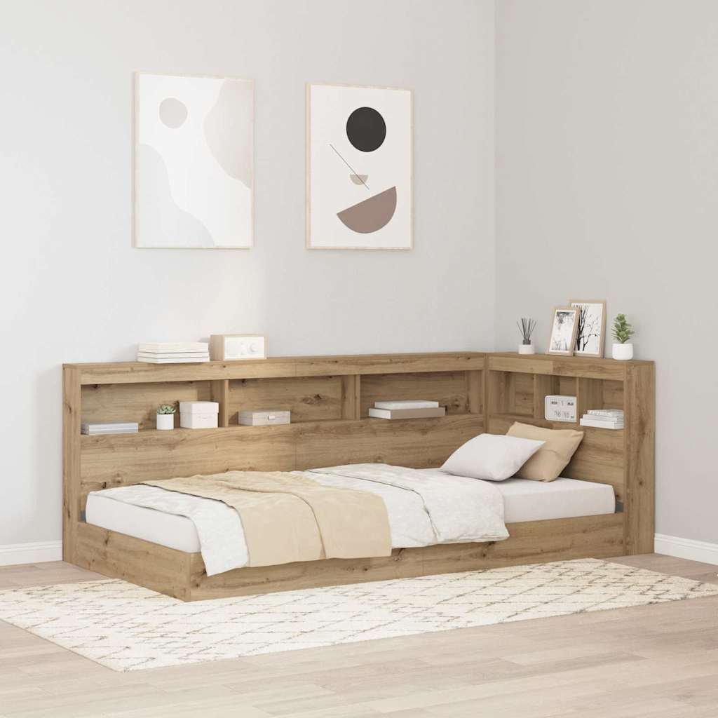 Tête de lit avec rangement – Chêne artisanal bois d'ingénierie (2)
