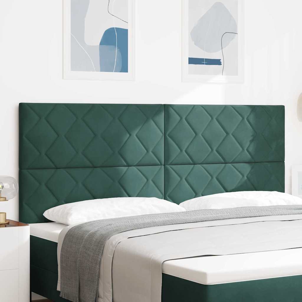 Tête de lit velours – Vert foncé velours – 200 cm