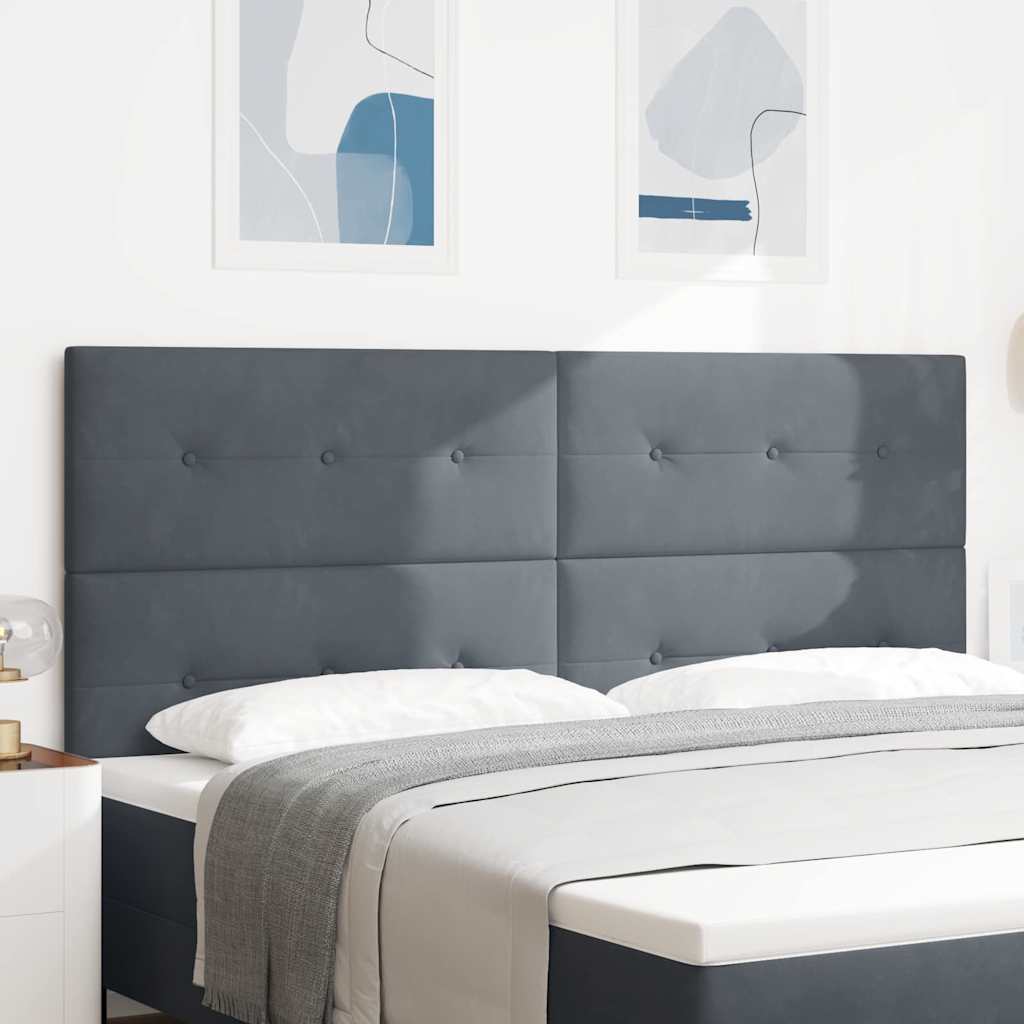 Tête de lit LED – Gris velours – 200 cm