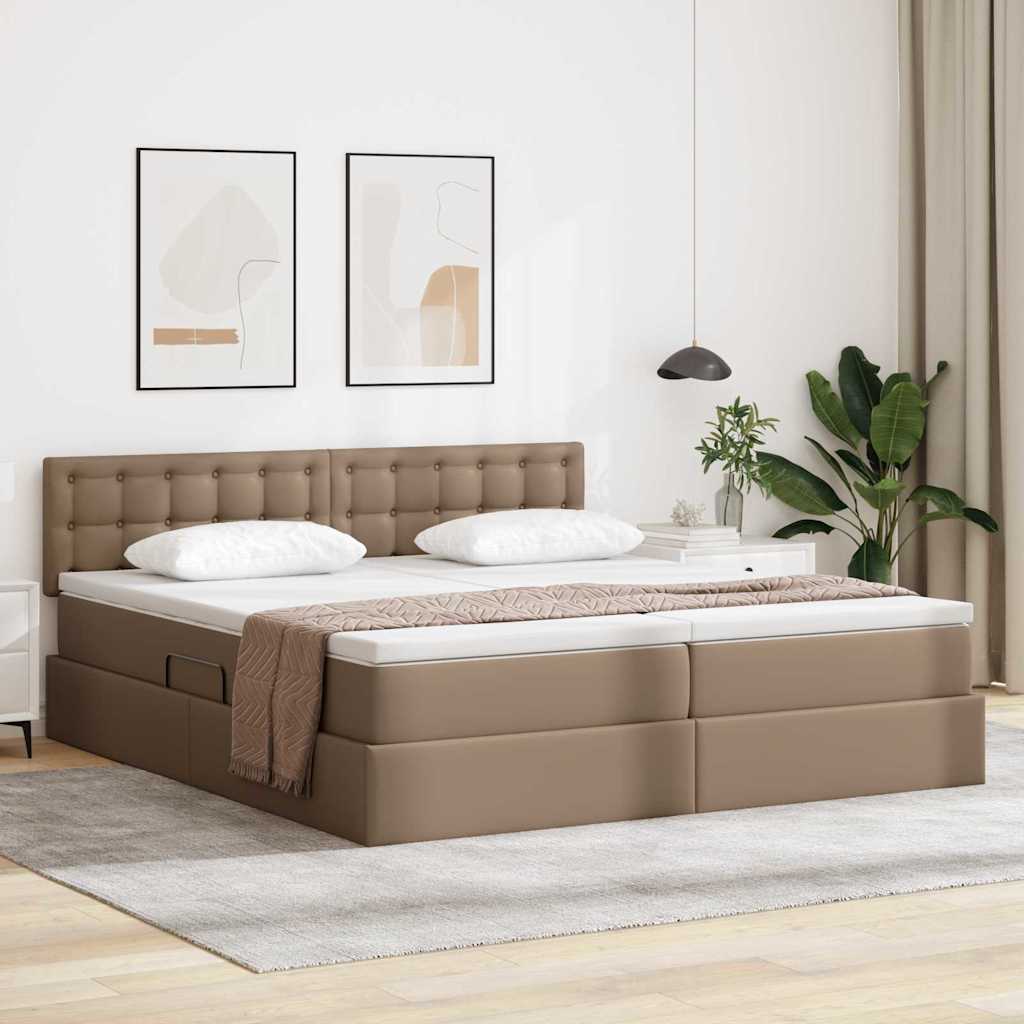 Lit coffre LED – Cappuccino – 180 x 200 cm