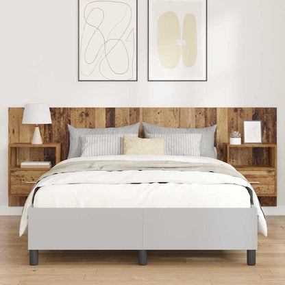 Tête de lit avec rangement – Bois ancien bois d'ingénierie