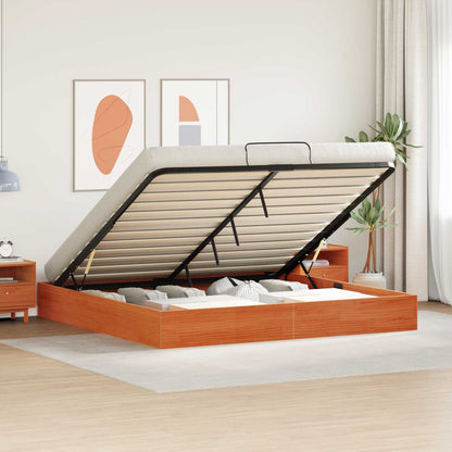 Lit coffre – Brun ciré – 200 x 200 cm