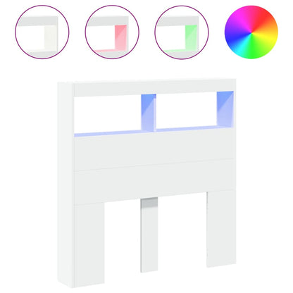 Tête de lit avec rangement – Blanc – 100 x 17 x 102 cm