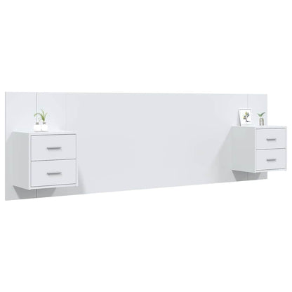 Tête de lit avec rangement – Blanc bois d'ingénierie