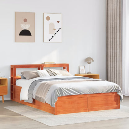 Cadre de lit avec tête de lit – Cire marron – 160 x 200 cm