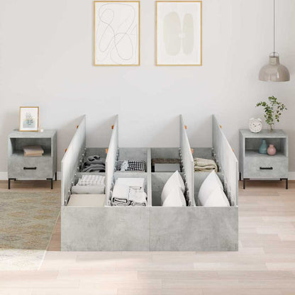 Lit coffre à portes – Gris béton – 120 x 200 cm