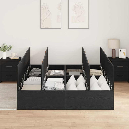 Lit coffre à portes – Chêne noir – 160 x 200 cm