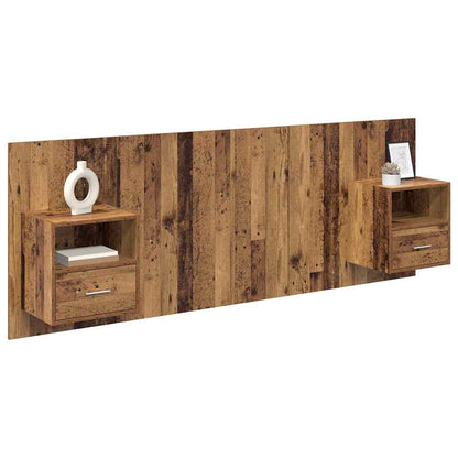 Tête de lit avec rangement – Bois ancien bois d'ingénierie