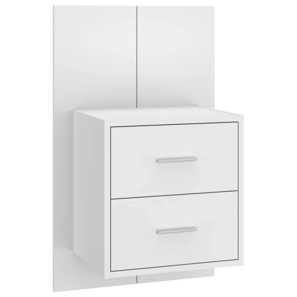 Tête de lit avec rangement – Blanc bois d'ingénierie