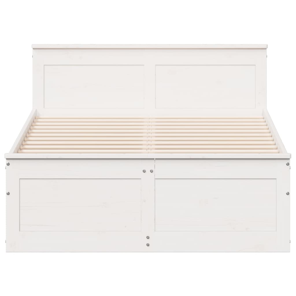 Cadre de lit avec tête de lit – Blanc – 120 x 200 cm