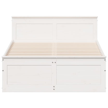 Cadre de lit avec tête de lit – Blanc – 120 x 200 cm