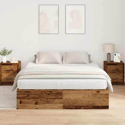 Lit coffre à portes – Bois ancien – 135 x 190 cm