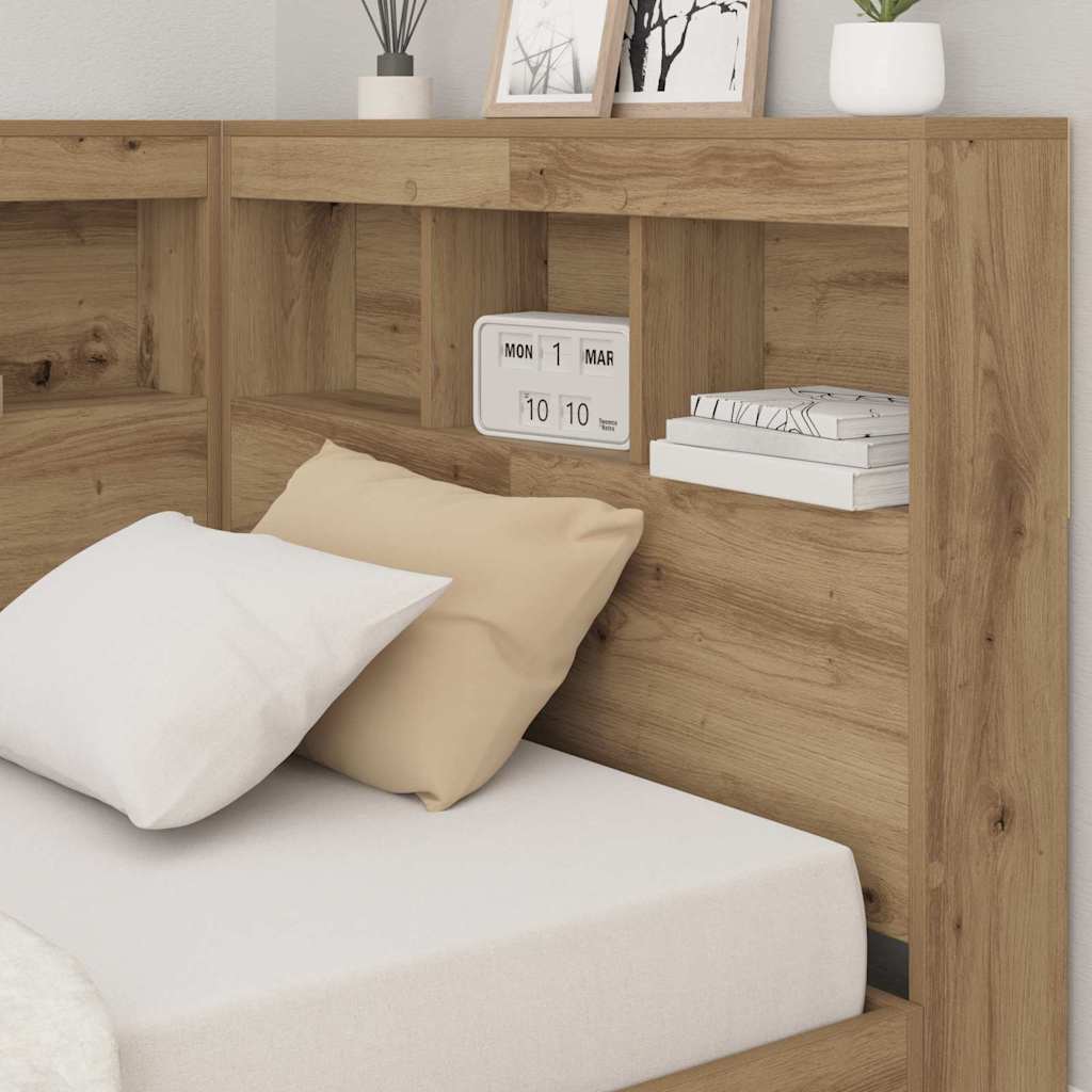 Tête de lit avec rangement – Chêne artisanal bois d'ingénierie (2)