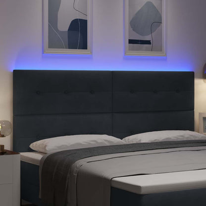 Tête de lit LED – Gris velours – 200 cm