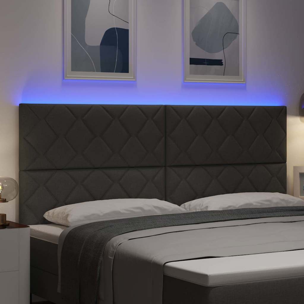 Tête de lit LED – Gris tissu – 200 cm