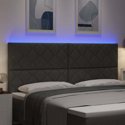Tête de lit LED – Gris tissu – 200 cm