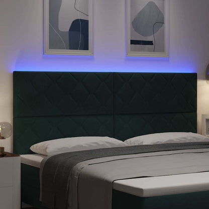 Tête de lit LED – Vert foncé velours