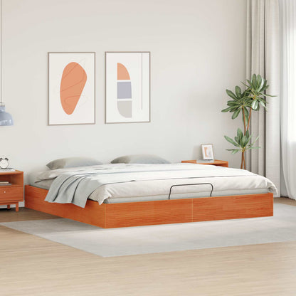 Lit coffre – Brun ciré – 200 x 200 cm