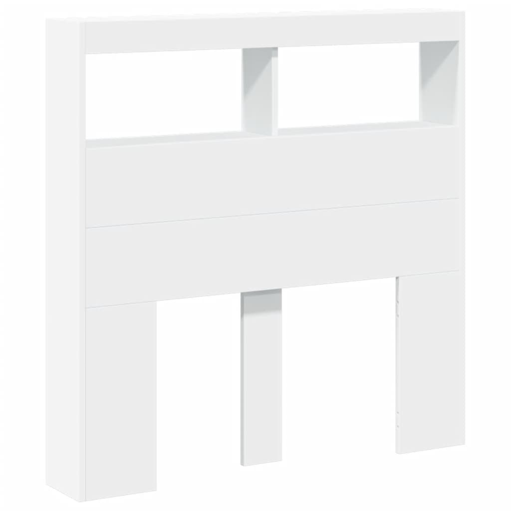 Tête de lit avec rangement – Blanc – 100 x 17 x 102 cm