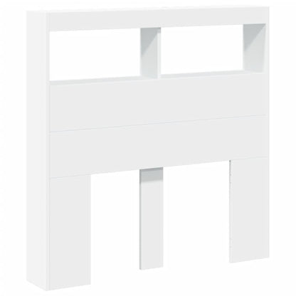 Tête de lit avec rangement – Blanc – 100 x 17 x 102 cm