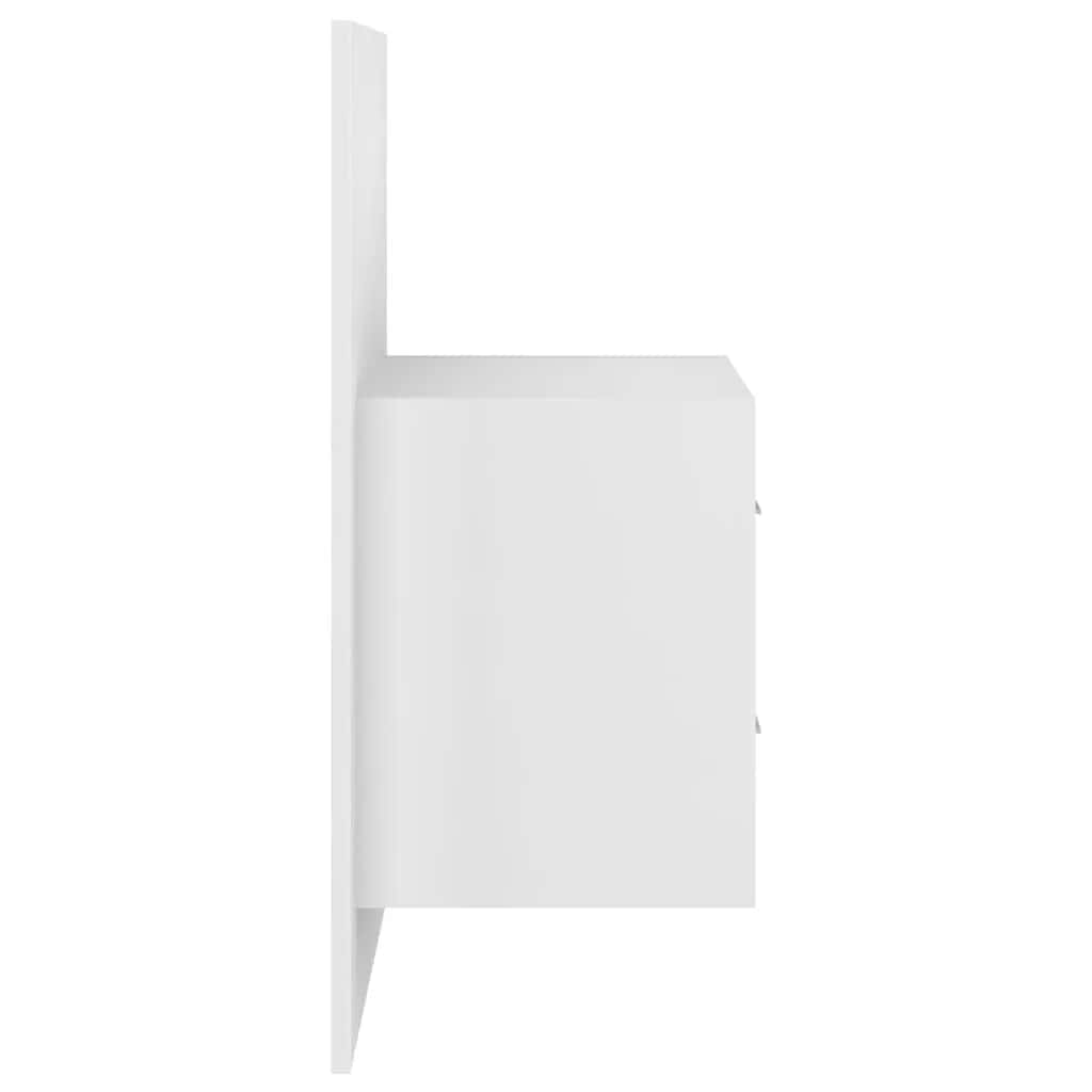 Tête de lit avec rangement – Blanc bois d'ingénierie
