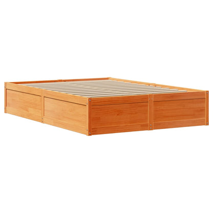 Cadre de lit avec tête de lit – Cire marron – 160 x 200 cm