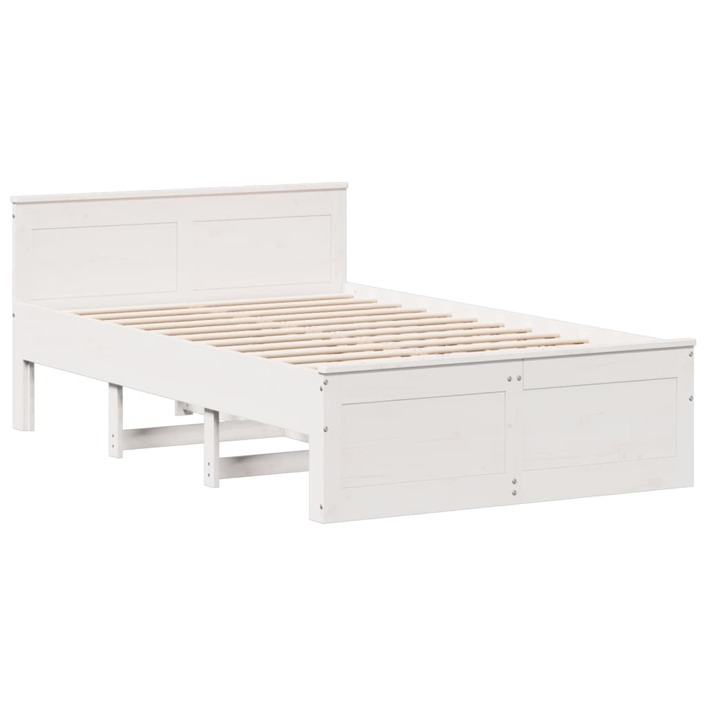 Cadre de lit avec tête de lit – Blanc – 120 x 200 cm