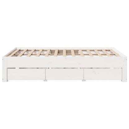 Lit coffre à tiroirs – Blanc – 140 x 200 cm