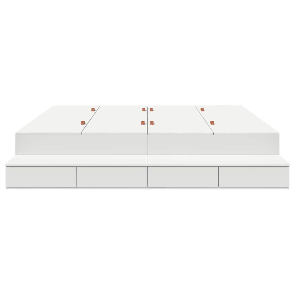 Lit coffre – Blanc bois d'ingénierie – 200 cm