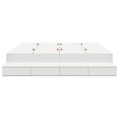 Lit coffre – Blanc bois d'ingénierie – 200 cm