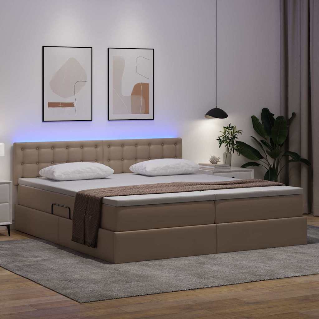 Lit coffre LED – Cappuccino – 180 x 200 cm