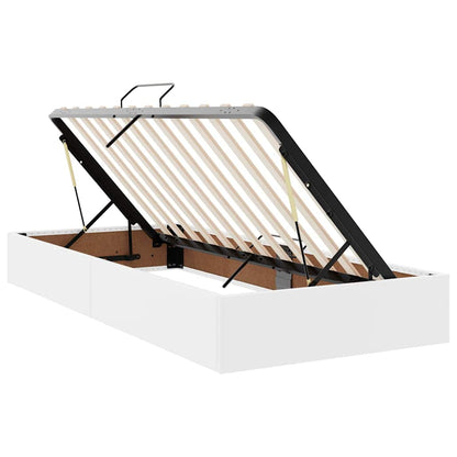 Lit coffre avec matelas – Blanc pur – 200 x 200 cm