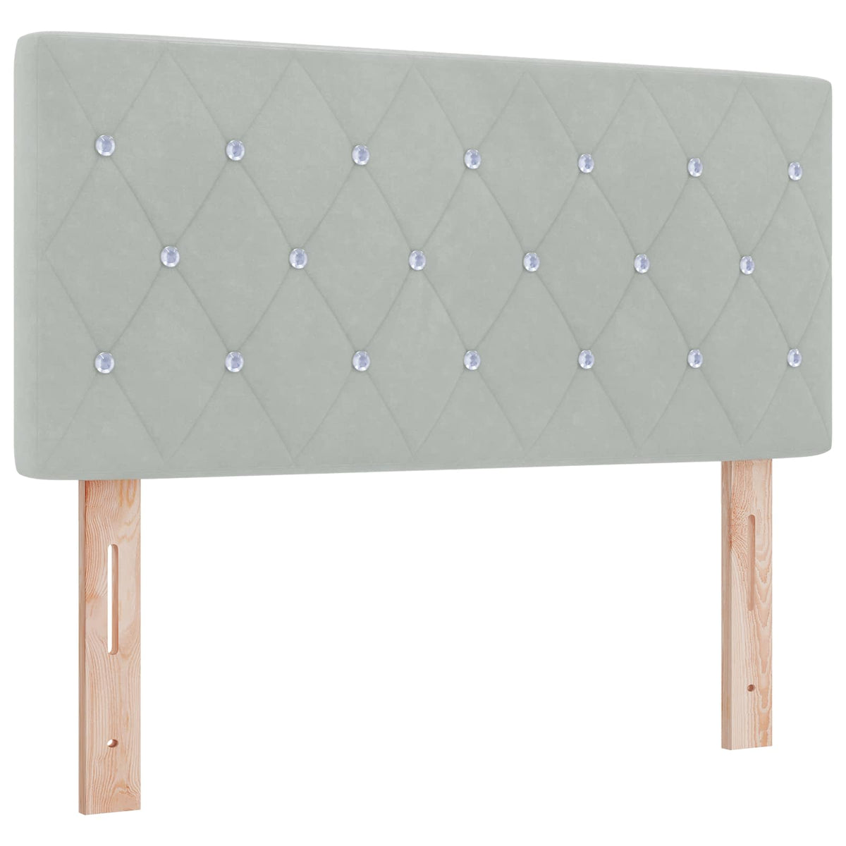 Lit boxspring LED avec matelas – Gris clair velours