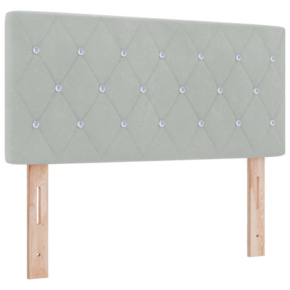 Lit boxspring LED avec matelas – Gris clair velours