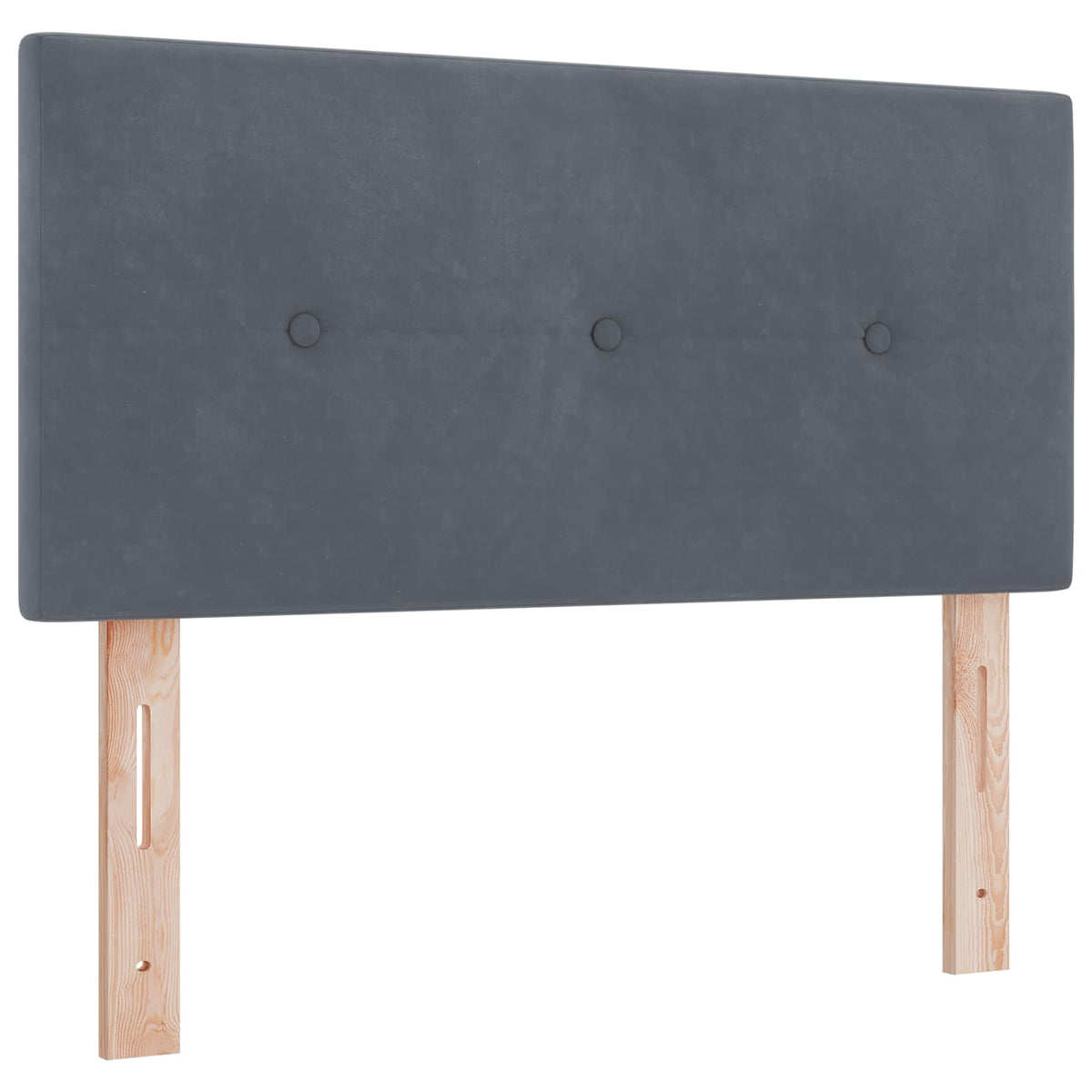 Lit boxspring LED avec matelas – Gris foncé velours
