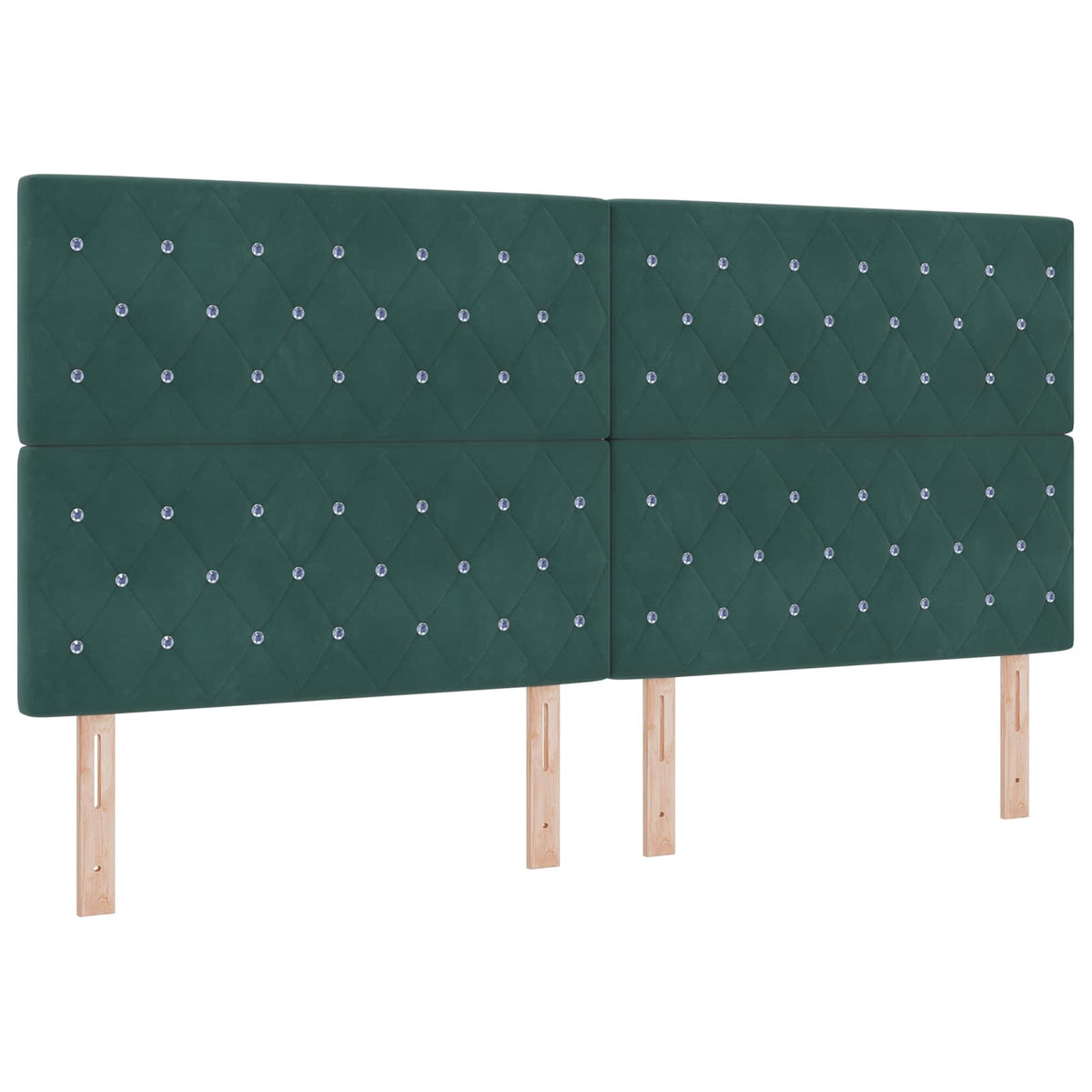 Lit boxspring avec matelas – Vert foncé velours – 200 x 200 cm