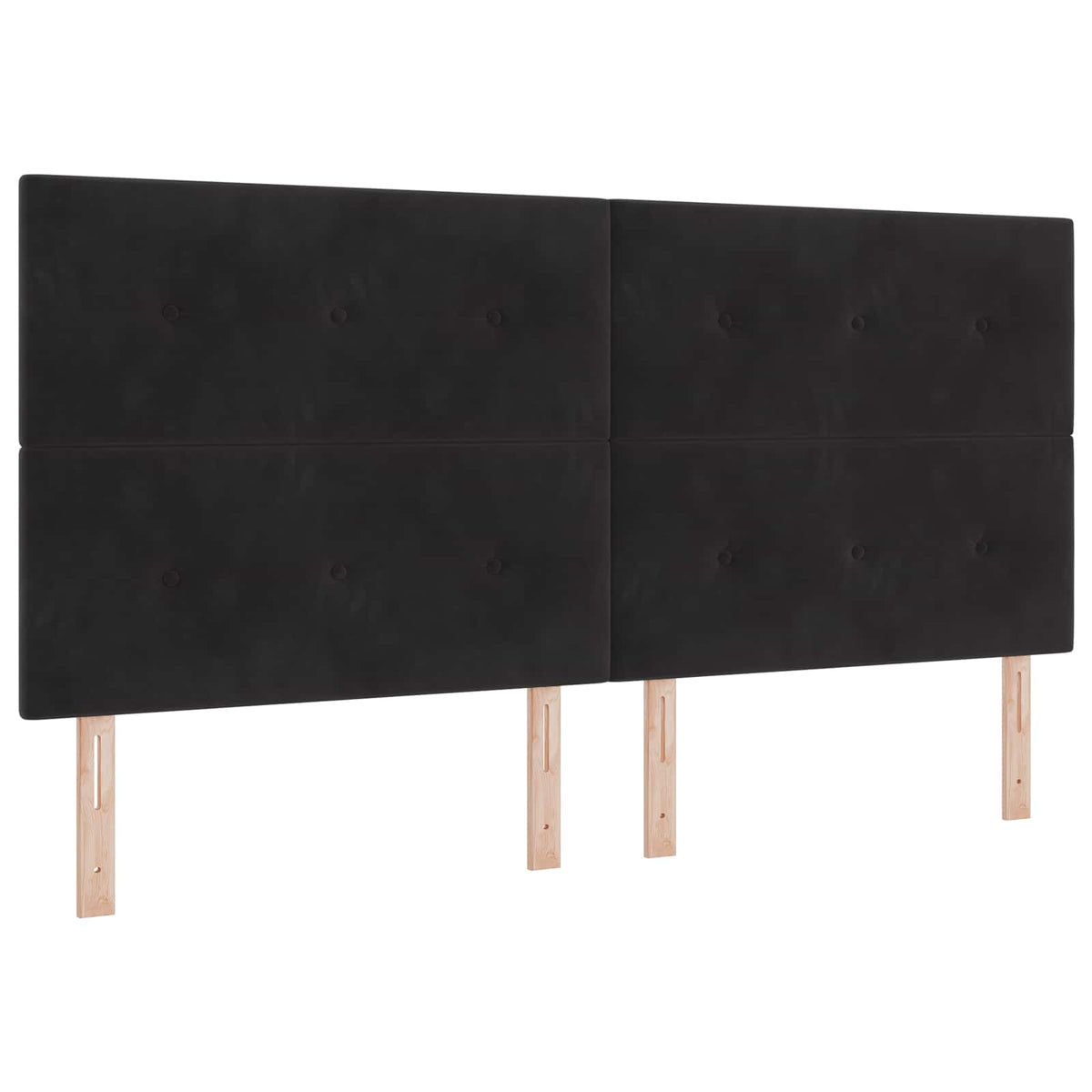 Lit boxspring avec matelas – Noir velours – 200 x 200 cm