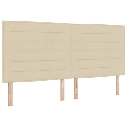 Lit boxspring avec matelas – Crème tissu – 200 x 200 cm