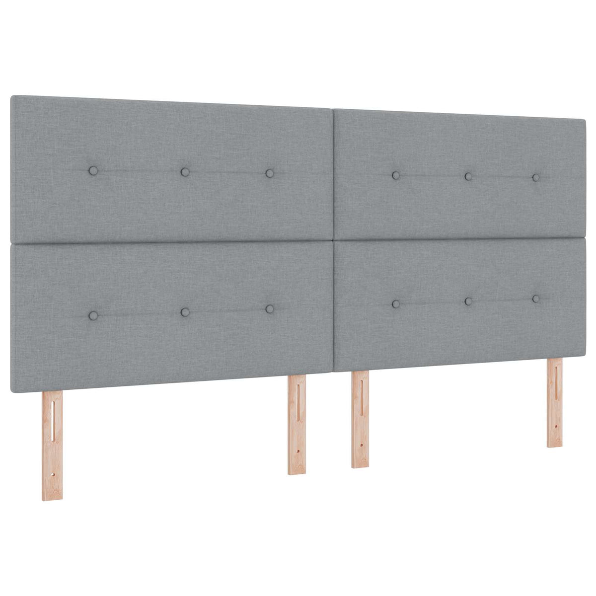 Lit boxspring LED avec matelas – Gris clair tissu – 200 x 200 cm
