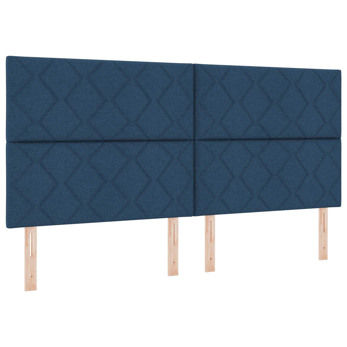 Lit boxspring LED avec matelas – Bleu tissu – 200 x 200 cm