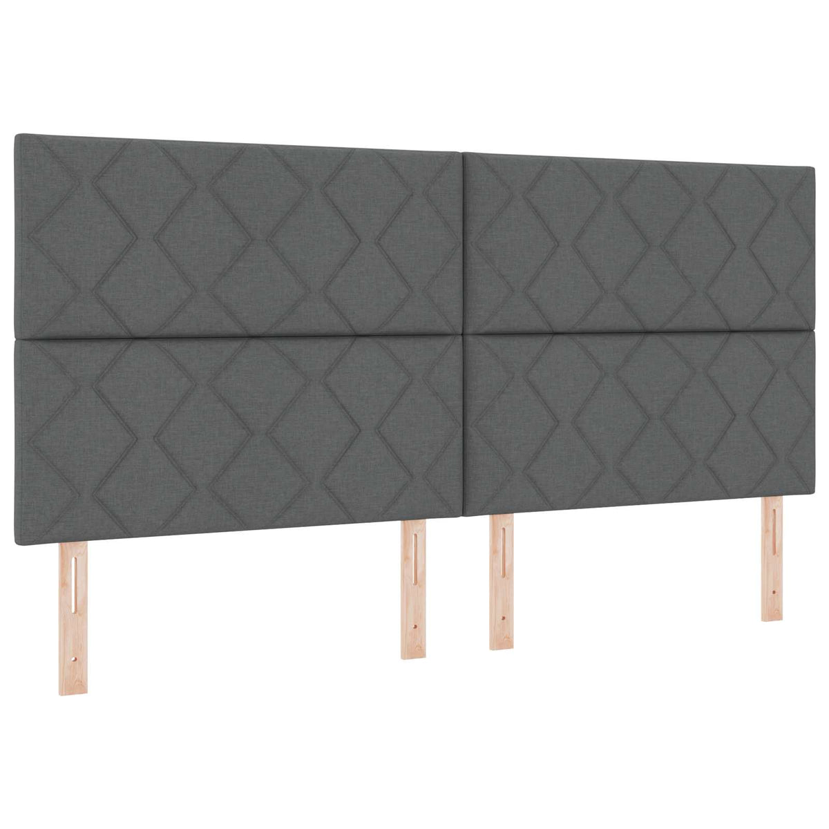 Lit boxspring LED avec matelas – Gris foncé tissu – 200 x 200 cm